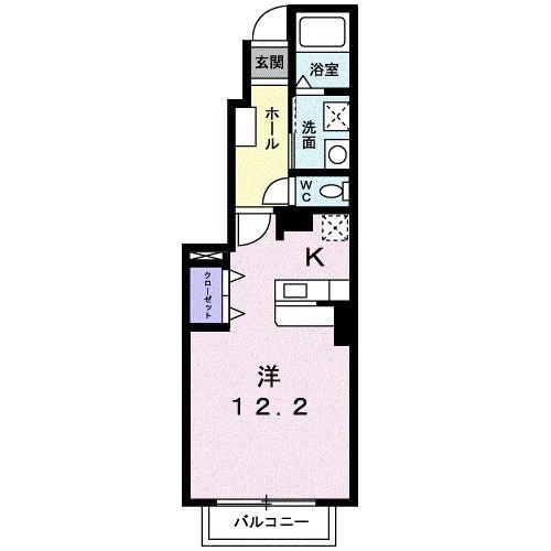 フィオーレII(ワンルーム/1階)の間取り写真