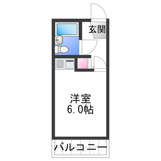 シャルマンフジ和泉大宮弐番館(ワンルーム/2階)の間取り写真