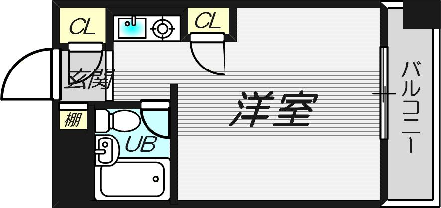 東天満ビル(ワンルーム/4階)の間取り写真