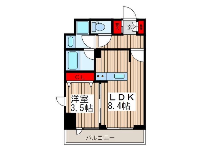 AMENITY ICHIKAWA NEXT(1LDK/4階)の間取り写真