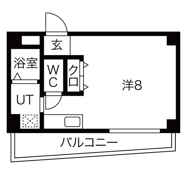 メゾンサンイースト(ワンルーム/2階)の間取り写真