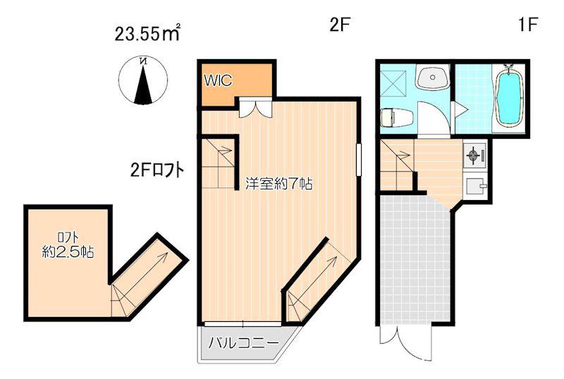 ガレット九産大前(2K/1階)の間取り写真