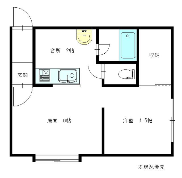 TIRAMISU B(1DK/1階)の間取り写真