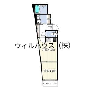 SMITH堺(1DK/3階)の間取り写真