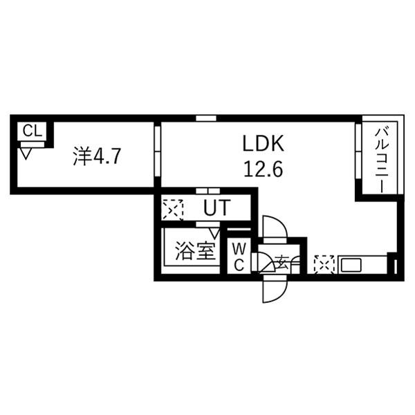 JACK SUMIYOSHII(1LDK/2階)の間取り写真