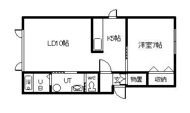 アルト14(1LDK/2階)の間取り写真