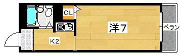 ハイコーポ京阪(1K/5階)の間取り写真