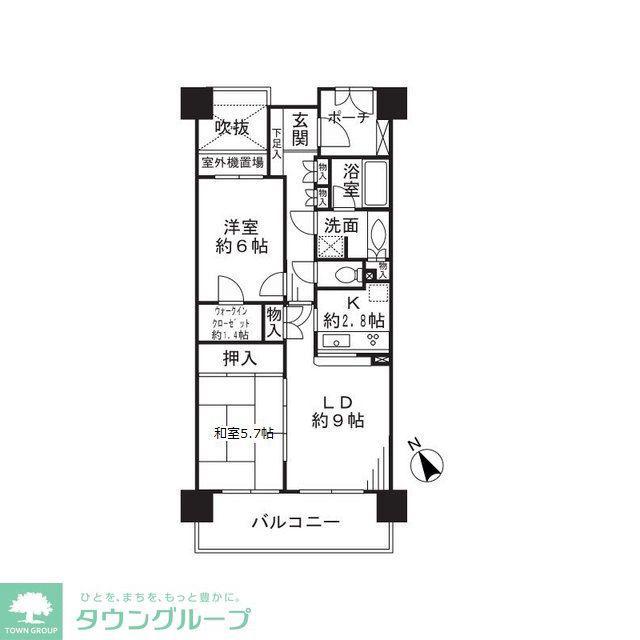 ガーデナヴィルラグナ市川妙典(2LDK/4階)の間取り写真