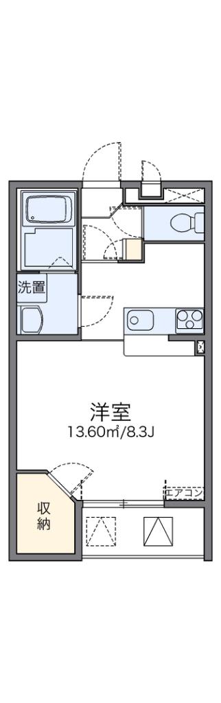 レオネクストさちC(1K/2階)の間取り写真