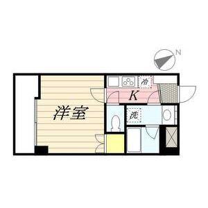 フラットK山木(1K/2階)の間取り写真