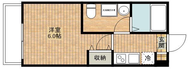 CASAR武蔵新城(1K/1階)の間取り写真