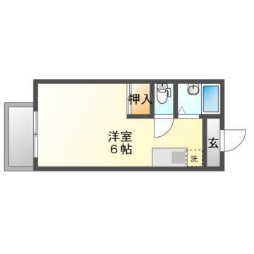 ラフィネ7(1K/2階)の間取り写真