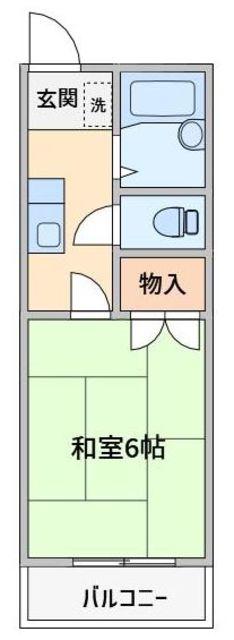 三和ハイツ(1K/2階)の間取り写真
