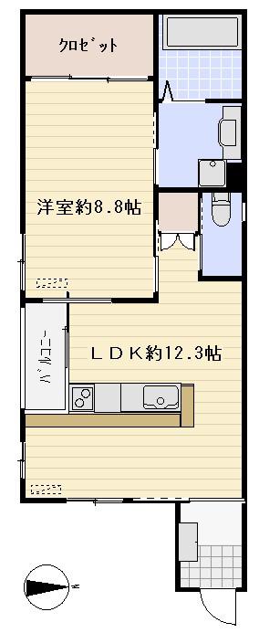 山一東十条ビル(1LDK/1階)の間取り写真