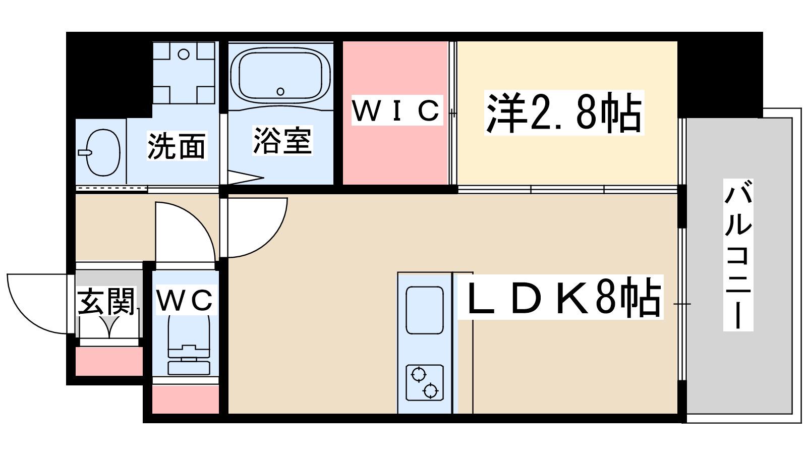 ライブカーサ天満橋(1LDK/5階)の間取り写真