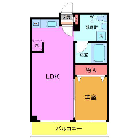 ダイワティアラ津田沼V(1LDK/3階)の間取り写真