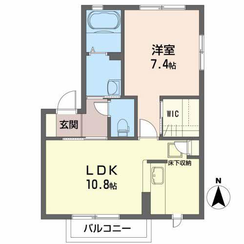シャーメゾン栗生II(1LDK/1階)の間取り写真