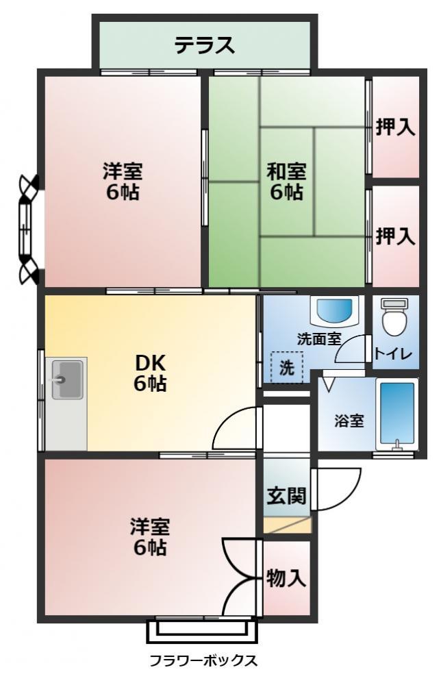 カーサA(3DK/1階)の間取り写真