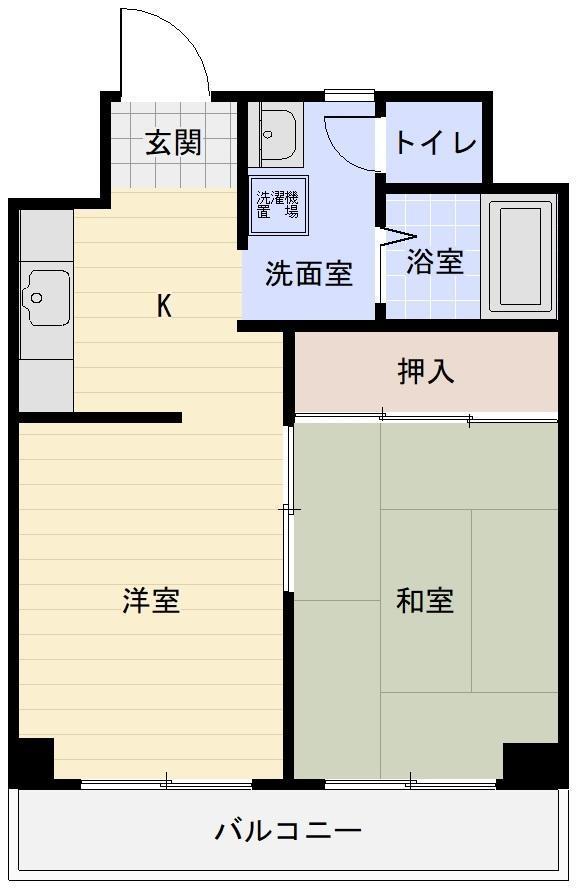メゾン東町(2K/3階)の間取り写真