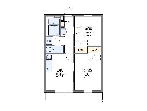 レオパレス石塚(2DK/3階)の間取り写真