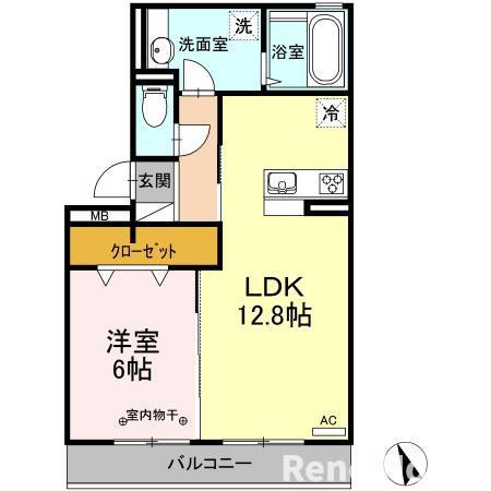 ブリジャール(1LDK/2階)の間取り写真