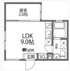 ラヴィージェ赤羽(1LDK/1階)の間取り写真