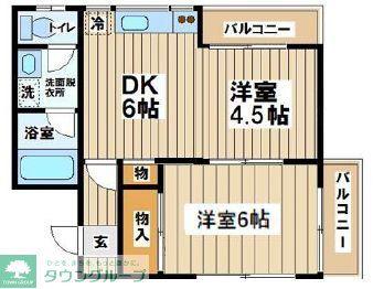 西国立コートビレッジ(1LDK/3階)の間取り写真