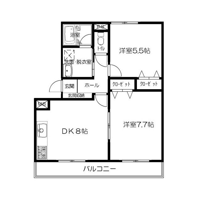 シティいずみ(2DK/2階)の間取り写真