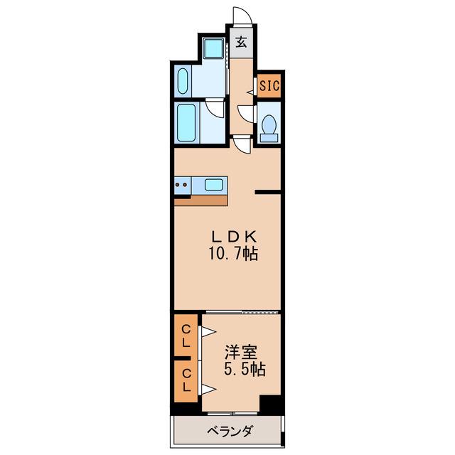 グランルクレ新栄イースト(1LDK/4階)の間取り写真
