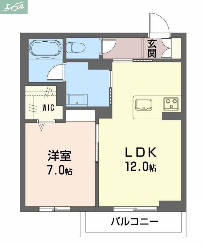 ノルディア野田(1LDK/2階)の間取り写真
