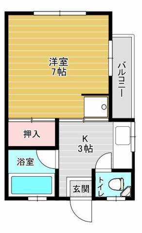 プティシャレ-(1K/3階)の間取り写真