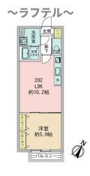 新狭山3丁目アパート(1LDK/2階)の間取り写真