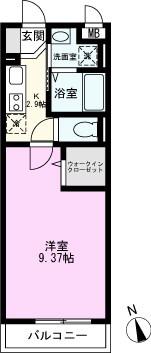 エレガンスチヨダ(1K/3階)の間取り写真