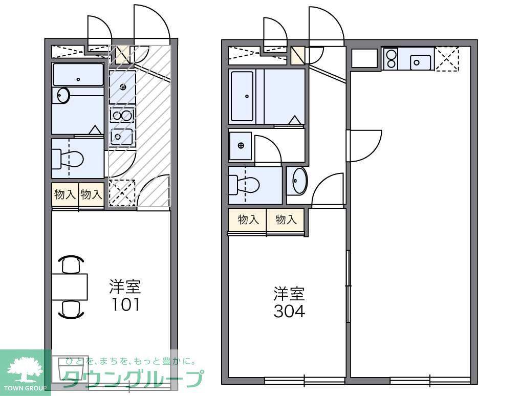 レオパレス下連雀(1K/3階)の間取り写真