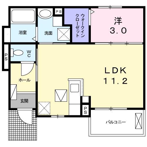 セイザン天六(1LDK/1階)の間取り写真