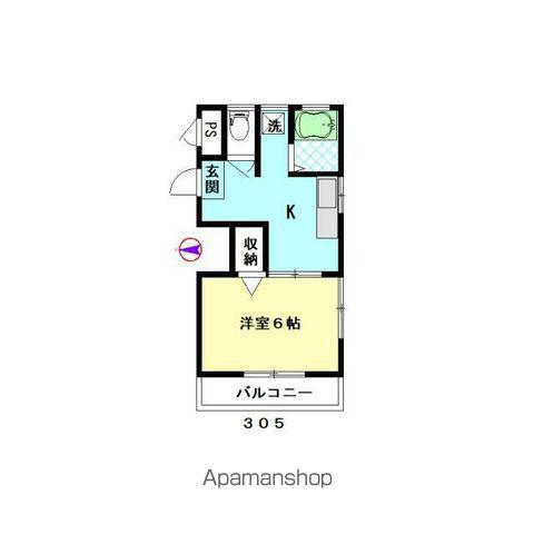小川コーポ(1K/3階)の間取り写真