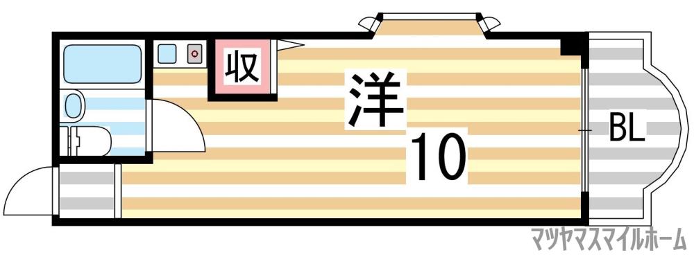 大東クイーンハイツ(ワンルーム/2階)の間取り写真