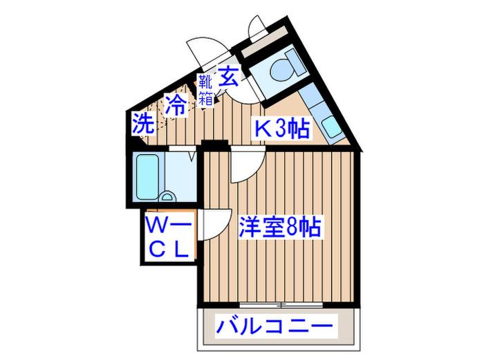 第2T・Tコーポ(1K/1階)の間取り写真