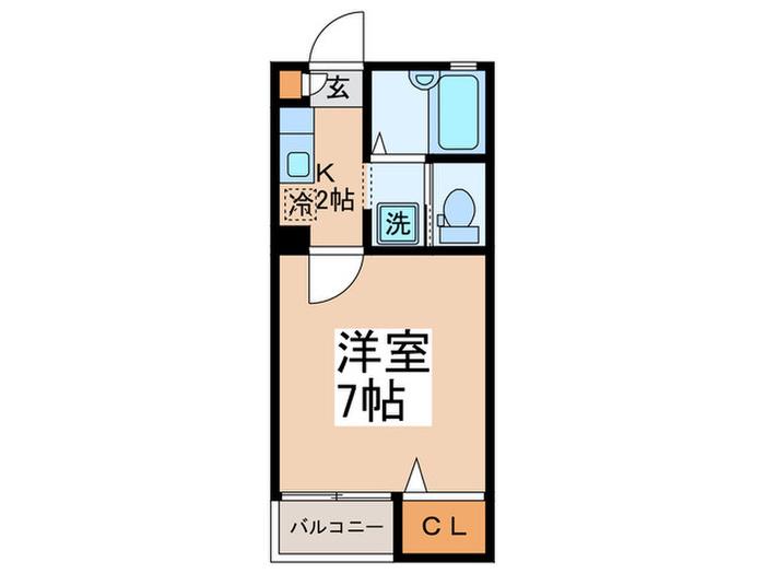 エステートハイツ(1K/2階)の間取り写真