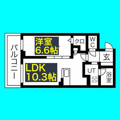 JMFレジデンス名駅南(1LDK/3階)の間取り写真