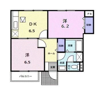 ラフィネT(2DK/1階)の間取り写真