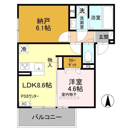 グランナッシム西京極(2LDK/3階)の間取り写真