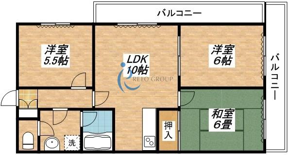 アネックス西今川(3LDK/1階)の間取り写真