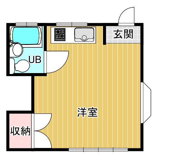 きらめきとそよ風のAQUA(ワンルーム/1階)の間取り写真