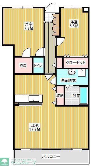 クレサンテーム(2LDK/1階)の間取り写真