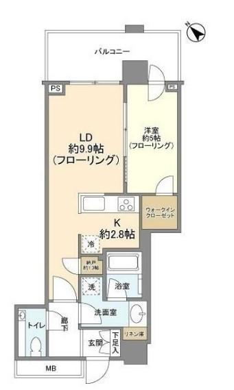 クロスエアタワー(1LDK/31階)の間取り写真