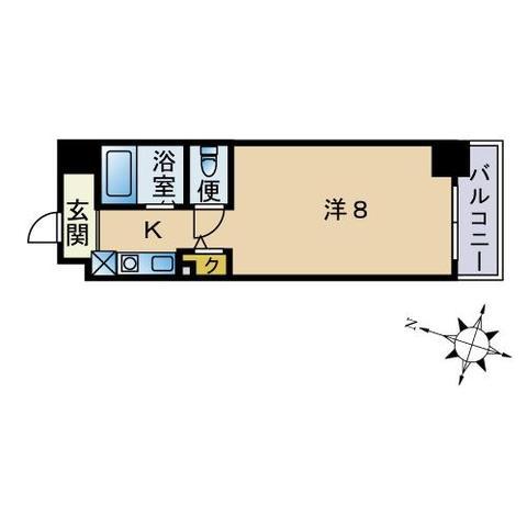 パピルスII(ワンルーム/6階)の間取り写真