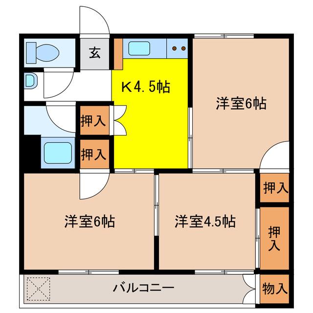 遠藤ハイツ(3K/1階)の間取り写真