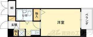 メロディーハイム淡路(1K/4階)の間取り写真