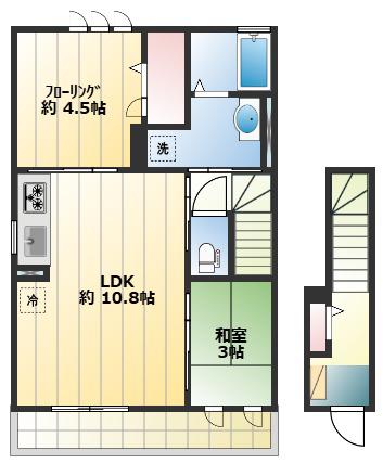VITA SERENO(2LDK/2階)の間取り写真